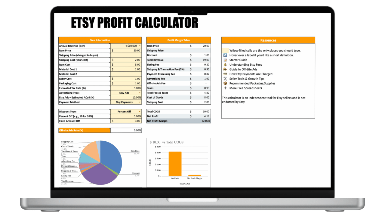 Etsy profit Calculator