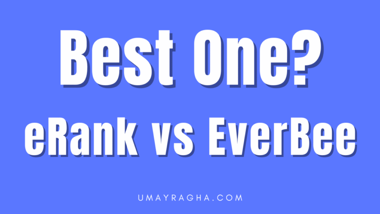 eRank vs EverBee thumbnail for Etsy SEO and product research comparison.