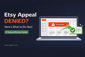 Etsy account reinstatement after human review denial — complete guide by Umayr Agha